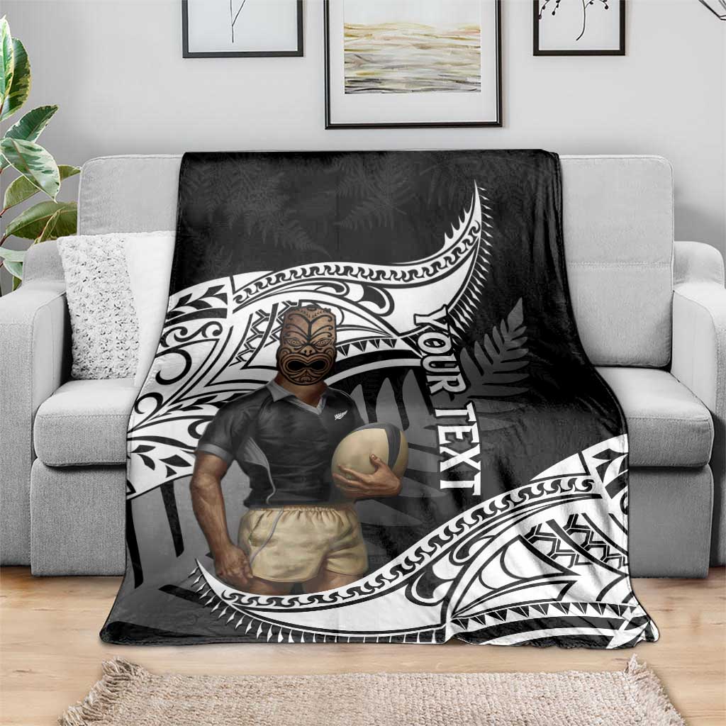 Custom New Zealand Silver Fern Rugby Blanket 2024 Aotearoa Maori Mascot Go All Black - Vibe Hoodie Shop