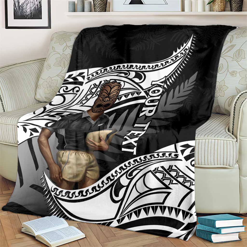 Custom New Zealand Silver Fern Rugby Blanket 2024 Aotearoa Maori Mascot Go All Black - Vibe Hoodie Shop