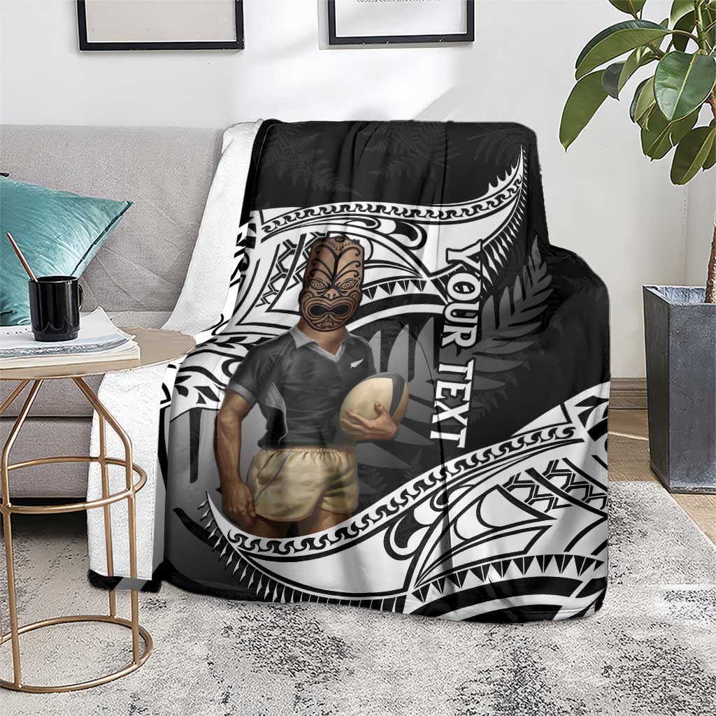 Custom New Zealand Silver Fern Rugby Blanket 2024 Aotearoa Maori Mascot Go All Black - Vibe Hoodie Shop
