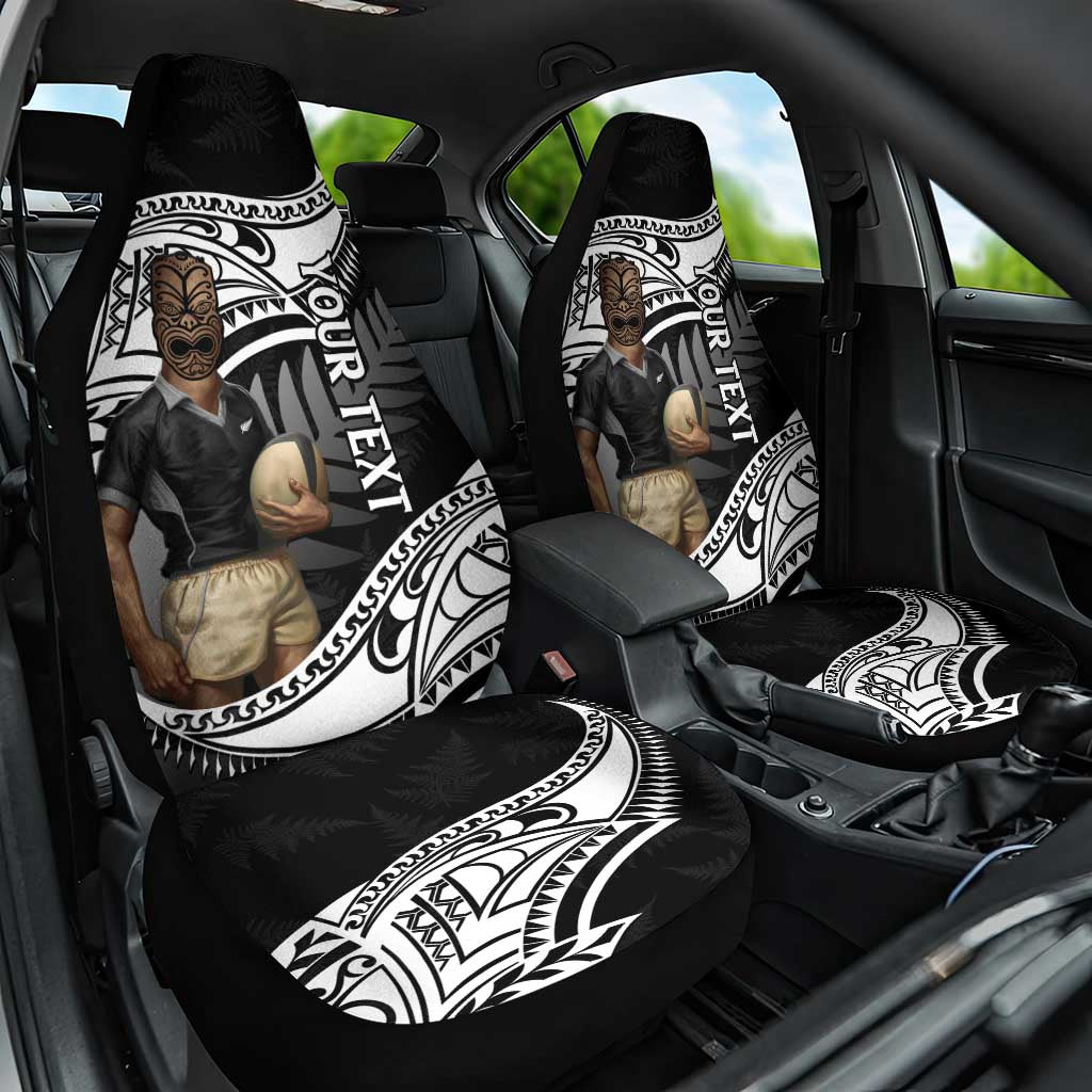 Custom New Zealand Silver Fern Rugby Car Seat Cover 2024 Aotearoa Maori Mascot Go All Black - Vibe Hoodie Shop