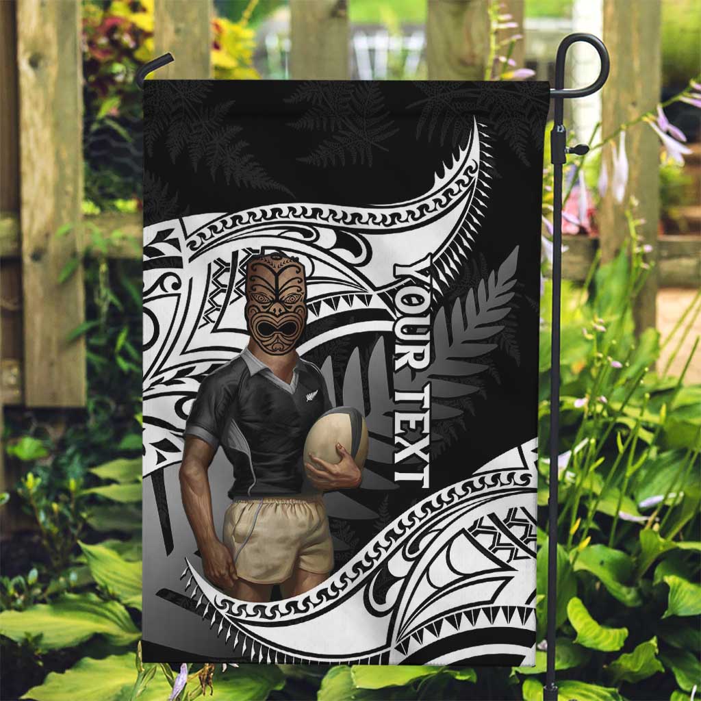 Custom New Zealand Silver Fern Rugby Garden Flag 2024 Aotearoa Maori Mascot Go All Black - Vibe Hoodie Shop