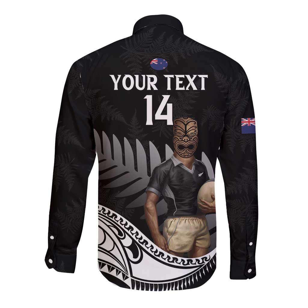 Custom New Zealand Silver Fern Rugby Long Sleeve Button Shirt 2024 Aotearoa Maori Mascot Go All Black - Vibe Hoodie Shop
