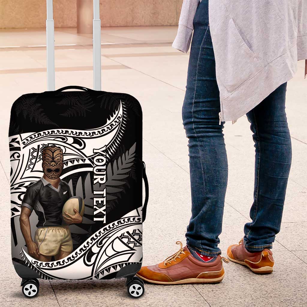 Custom New Zealand Silver Fern Rugby Luggage Cover 2024 Aotearoa Maori Mascot Go All Black - Vibe Hoodie Shop