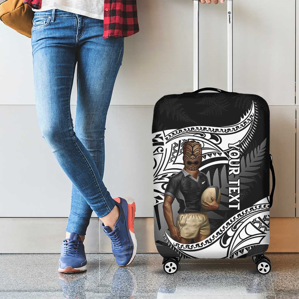 Custom New Zealand Silver Fern Rugby Luggage Cover 2024 Aotearoa Maori Mascot Go All Black - Vibe Hoodie Shop