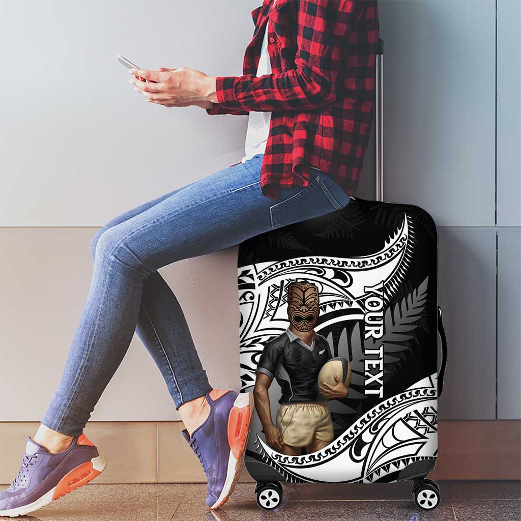 Custom New Zealand Silver Fern Rugby Luggage Cover 2024 Aotearoa Maori Mascot Go All Black - Vibe Hoodie Shop