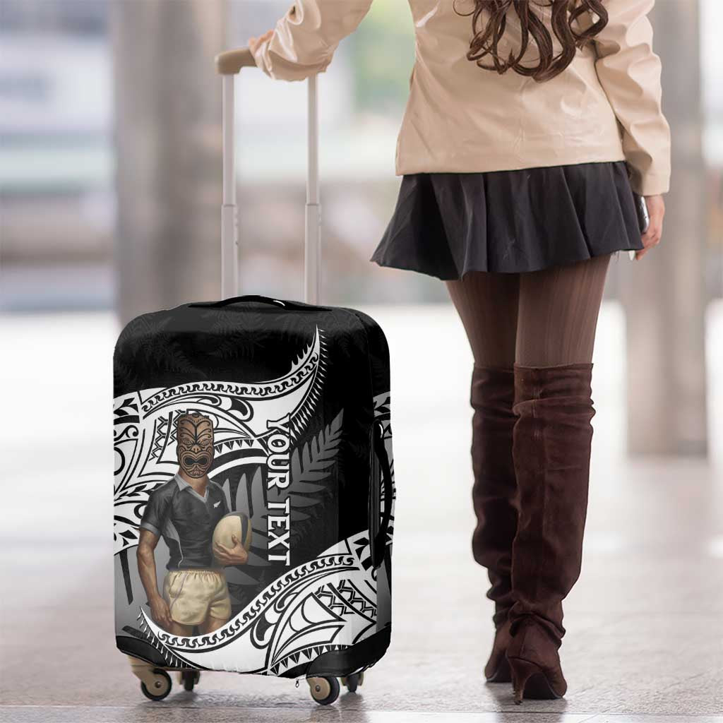 Custom New Zealand Silver Fern Rugby Luggage Cover 2024 Aotearoa Maori Mascot Go All Black - Vibe Hoodie Shop