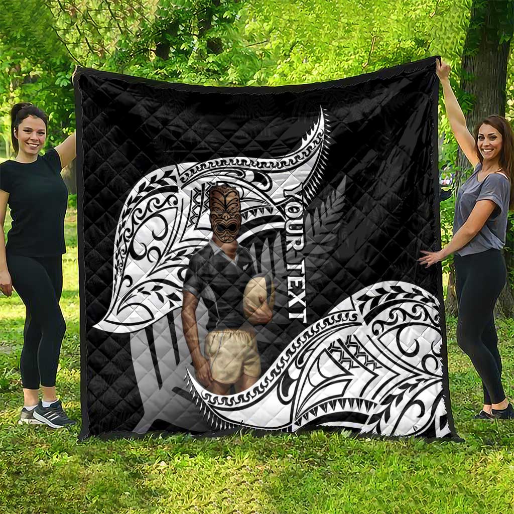 Custom New Zealand Silver Fern Rugby Quilt 2024 Aotearoa Maori Mascot Go All Black - Vibe Hoodie Shop
