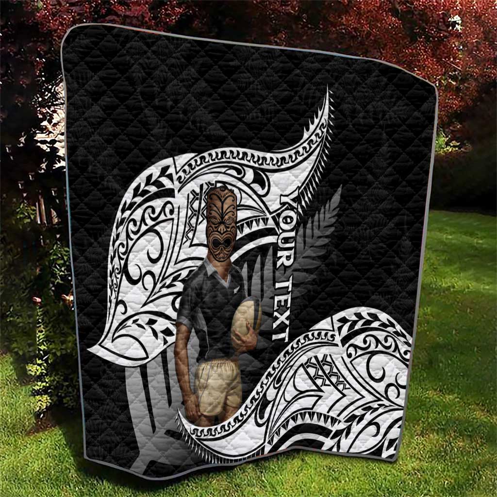 Custom New Zealand Silver Fern Rugby Quilt 2024 Aotearoa Maori Mascot Go All Black - Vibe Hoodie Shop