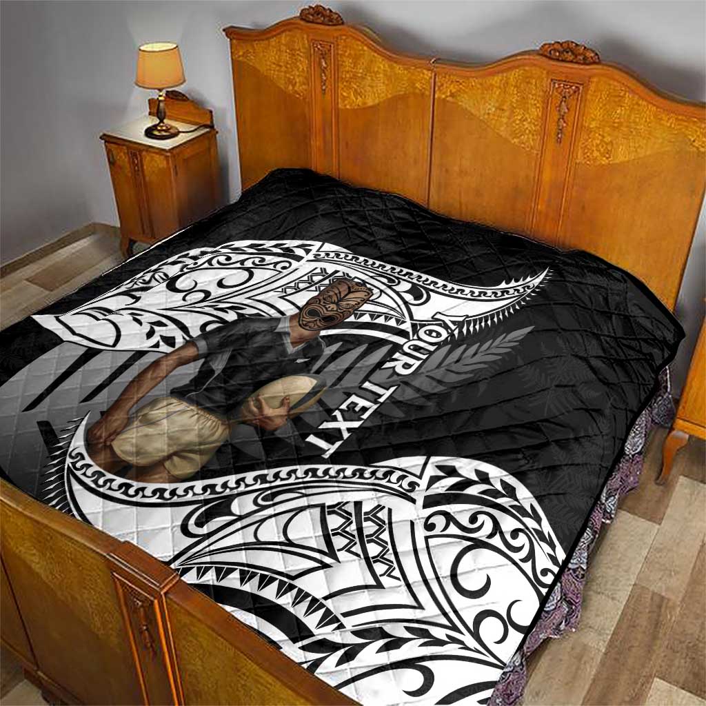 Custom New Zealand Silver Fern Rugby Quilt 2024 Aotearoa Maori Mascot Go All Black - Vibe Hoodie Shop