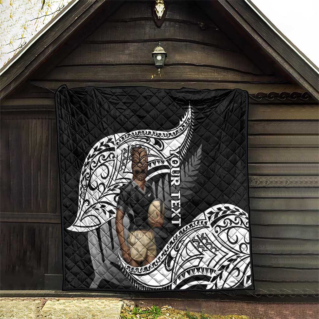 Custom New Zealand Silver Fern Rugby Quilt 2024 Aotearoa Maori Mascot Go All Black - Vibe Hoodie Shop