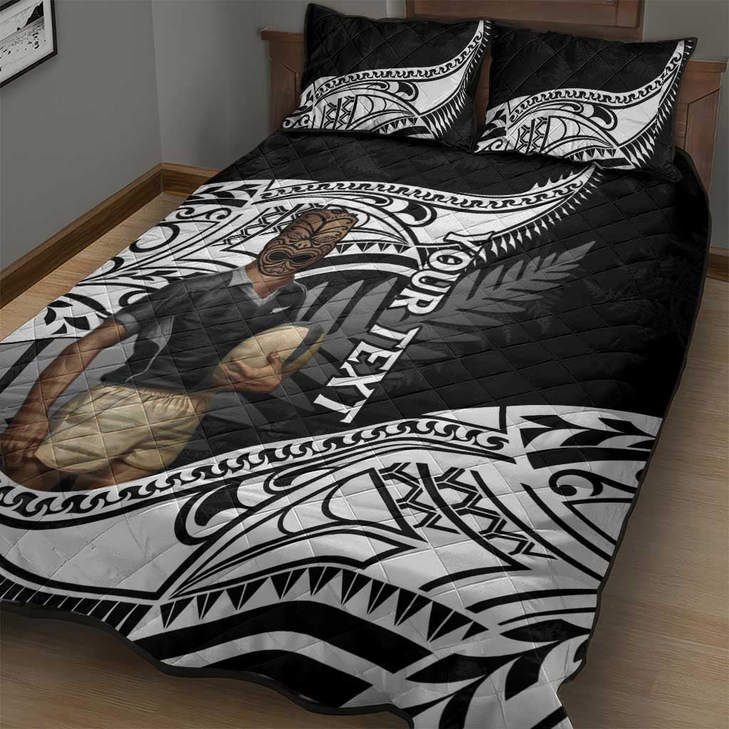 Custom New Zealand Silver Fern Rugby Quilt Bed Set 2024 Aotearoa Maori Mascot Go All Black - Vibe Hoodie Shop