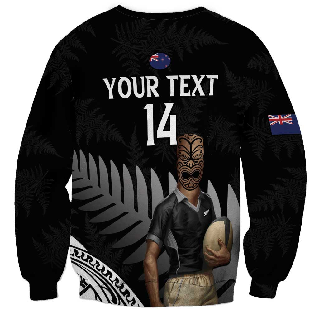 Custom New Zealand Silver Fern Rugby Sweatshirt 2024 Aotearoa Maori Mascot Go All Black - Vibe Hoodie Shop