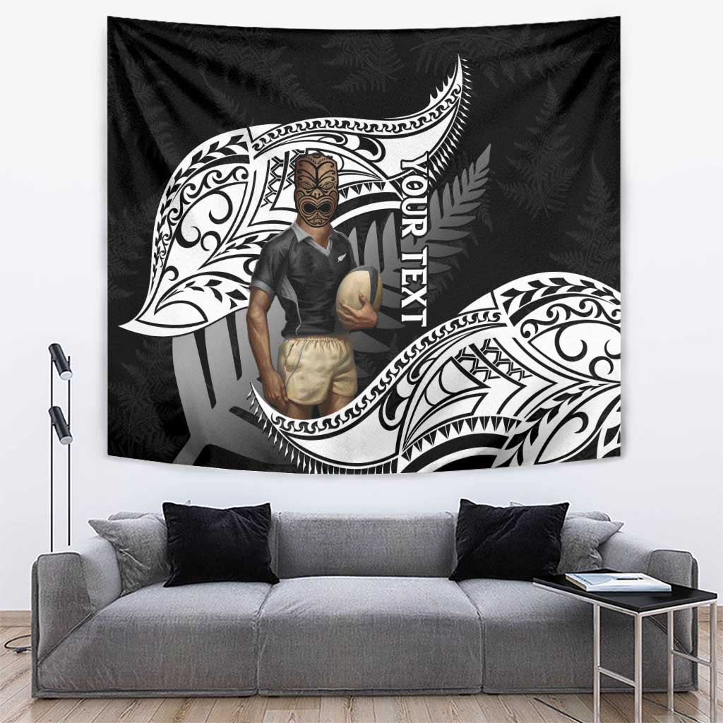 Custom New Zealand Silver Fern Rugby Tapestry 2024 Aotearoa Maori Mascot Go All Black - Vibe Hoodie Shop