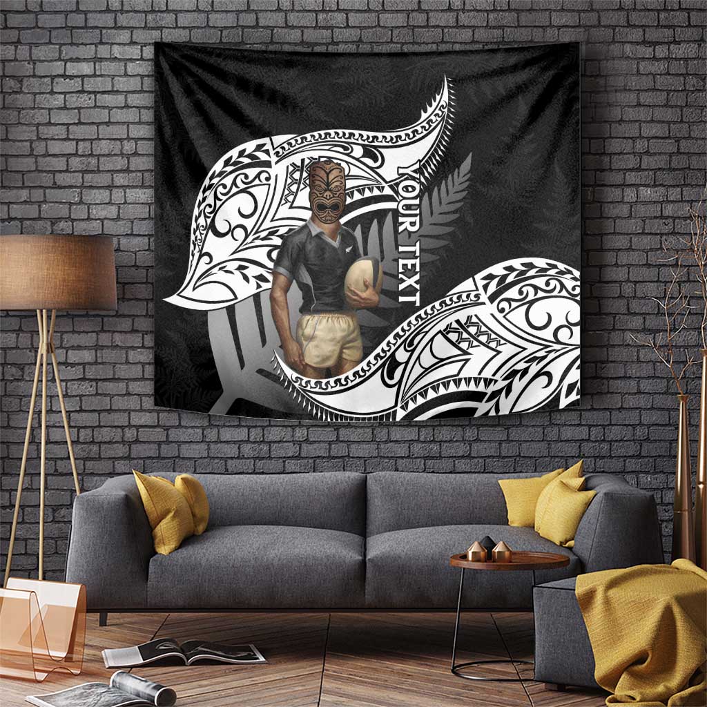 Custom New Zealand Silver Fern Rugby Tapestry 2024 Aotearoa Maori Mascot Go All Black - Vibe Hoodie Shop