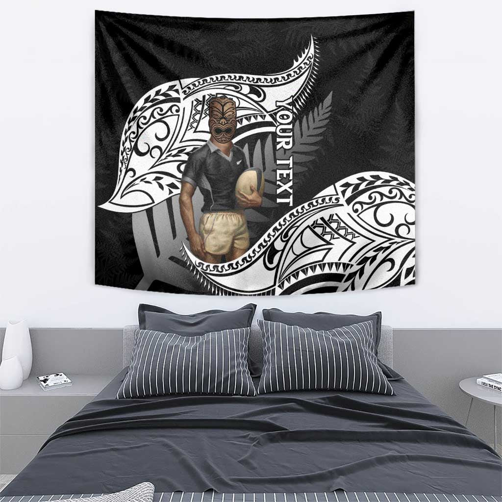 Custom New Zealand Silver Fern Rugby Tapestry 2024 Aotearoa Maori Mascot Go All Black - Vibe Hoodie Shop