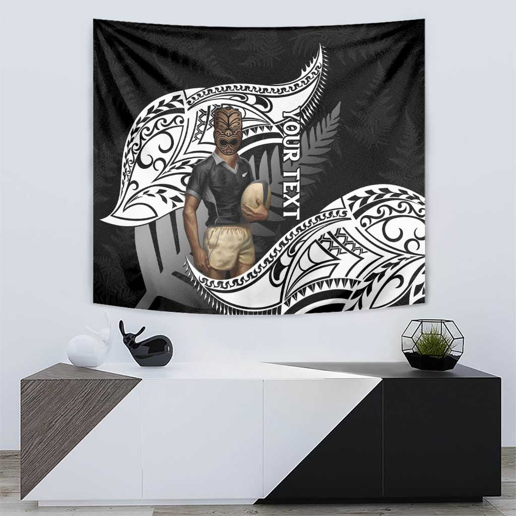 Custom New Zealand Silver Fern Rugby Tapestry 2024 Aotearoa Maori Mascot Go All Black - Vibe Hoodie Shop