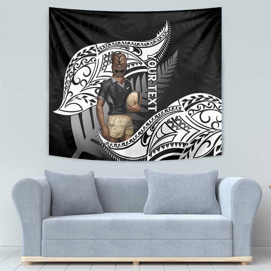 Custom New Zealand Silver Fern Rugby Tapestry 2024 Aotearoa Maori Mascot Go All Black - Vibe Hoodie Shop