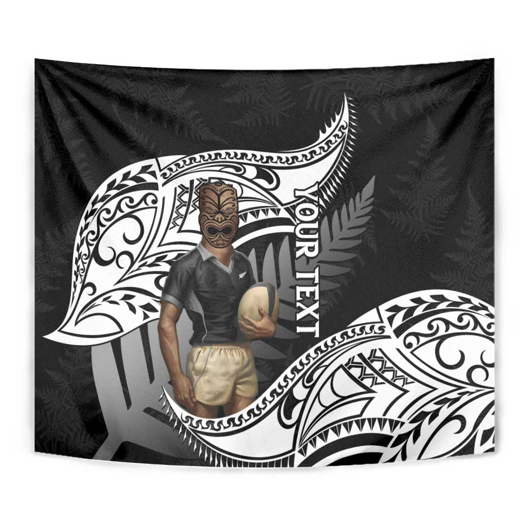 Custom New Zealand Silver Fern Rugby Tapestry 2024 Aotearoa Maori Mascot Go All Black - Vibe Hoodie Shop