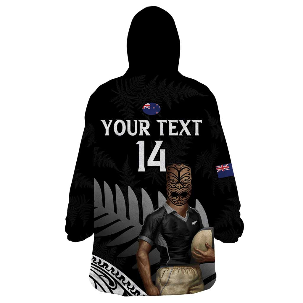 Custom New Zealand Silver Fern Rugby Wearable Blanket Hoodie 2024 Aotearoa Maori Mascot Go All Black - Vibe Hoodie Shop