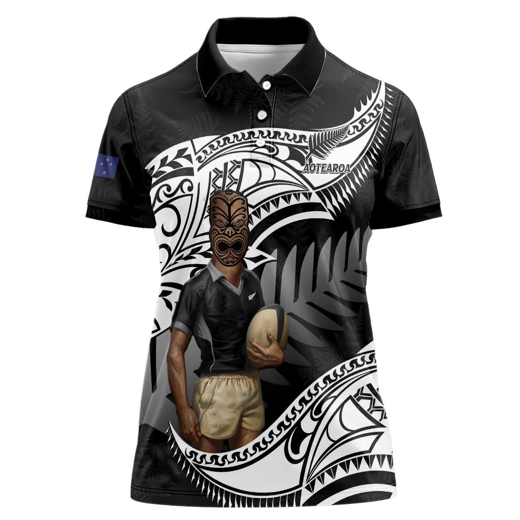 Custom New Zealand Silver Fern Rugby Women Polo Shirt 2024 Aotearoa Maori Mascot Go All Black - Vibe Hoodie Shop