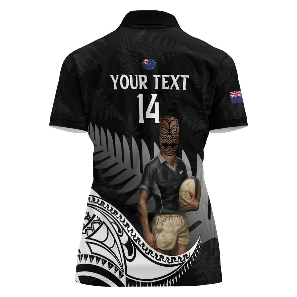 Custom New Zealand Silver Fern Rugby Women Polo Shirt 2024 Aotearoa Maori Mascot Go All Black - Vibe Hoodie Shop