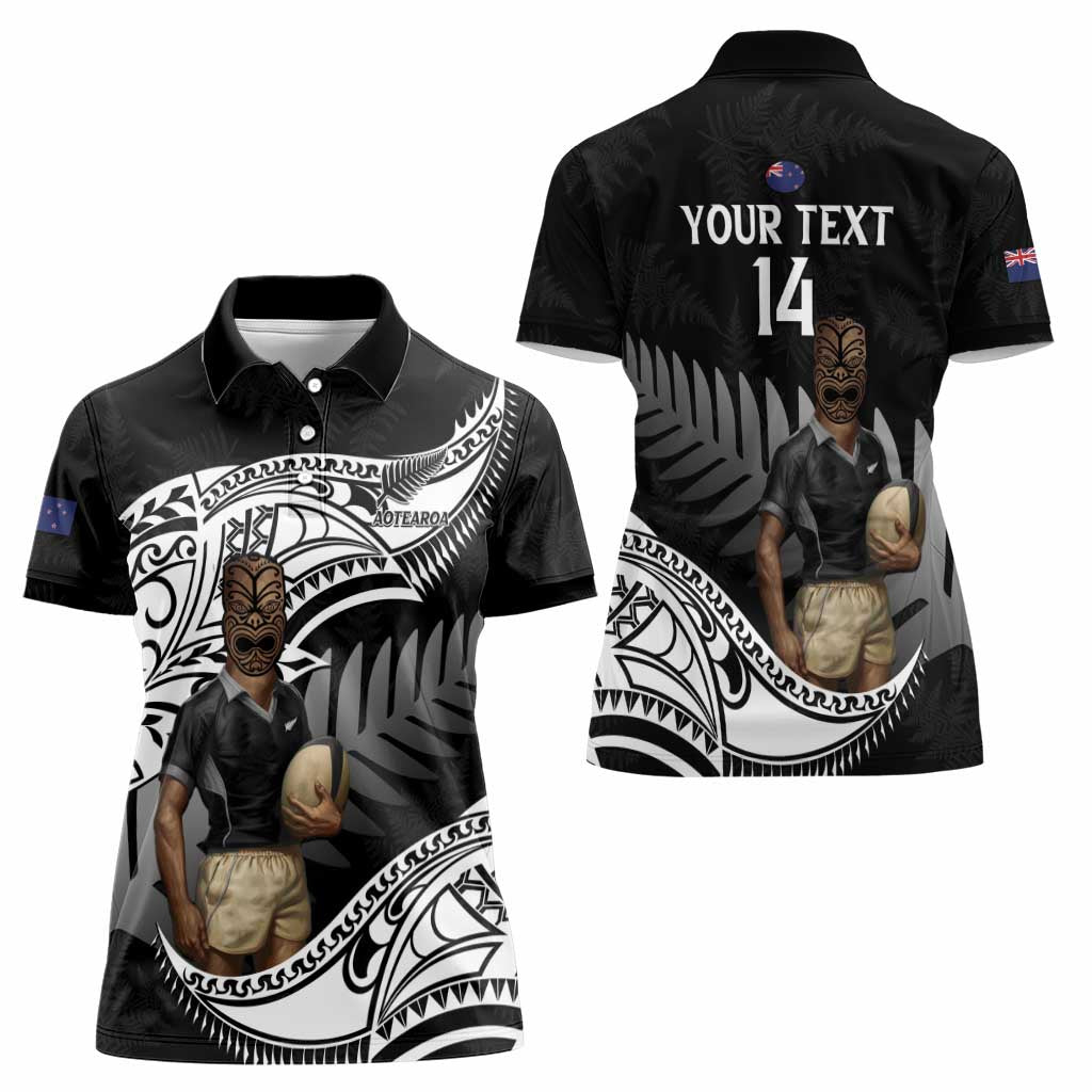 Custom New Zealand Silver Fern Rugby Women Polo Shirt 2024 Aotearoa Maori Mascot Go All Black - Vibe Hoodie Shop