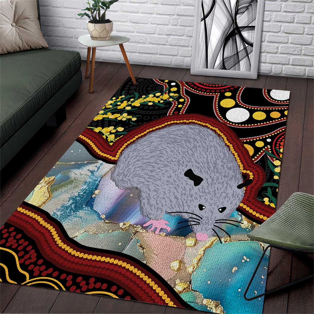 Australia Possum Area Rug Aboriginal Art Mix Aussie Opal - Vibe Hoodie Shop