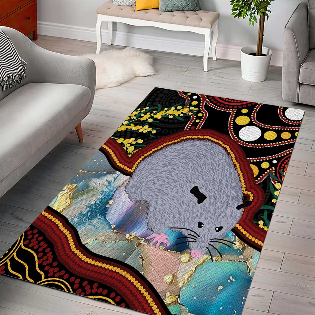 Australia Possum Area Rug Aboriginal Art Mix Aussie Opal - Vibe Hoodie Shop