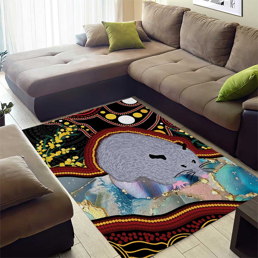 Australia Possum Area Rug Aboriginal Art Mix Aussie Opal - Vibe Hoodie Shop