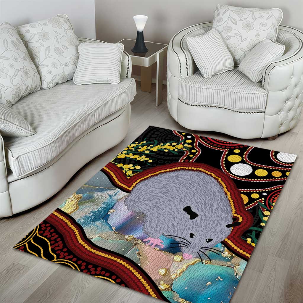 Australia Possum Area Rug Aboriginal Art Mix Aussie Opal - Vibe Hoodie Shop