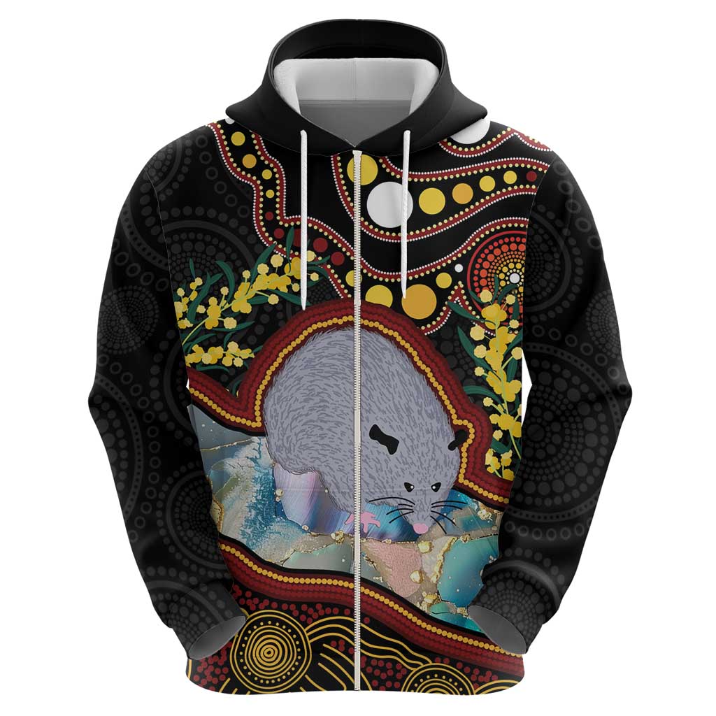 Australia Possum Hoodie Aboriginal Art Mix Aussie Opal - Vibe Hoodie Shop