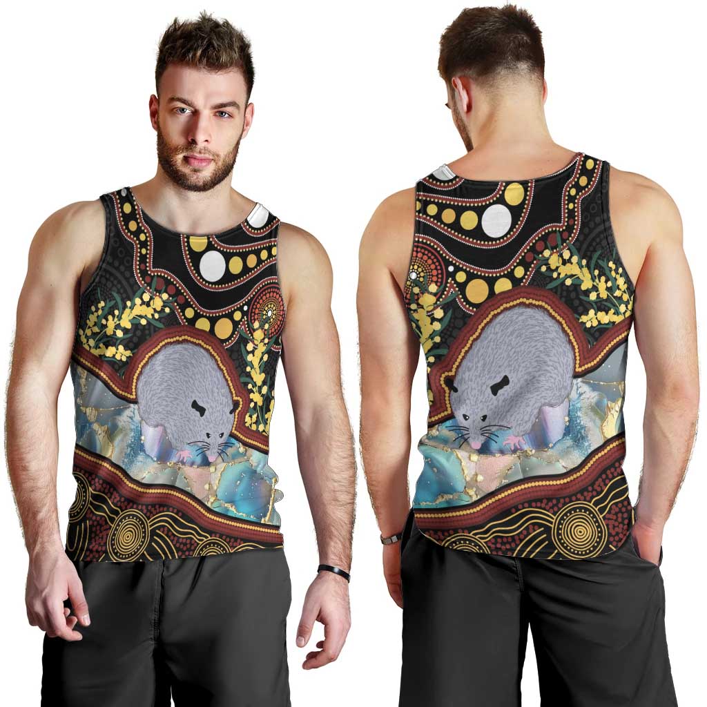 Australia Possum Men Tank Top Aboriginal Art Mix Aussie Opal - Vibe Hoodie Shop