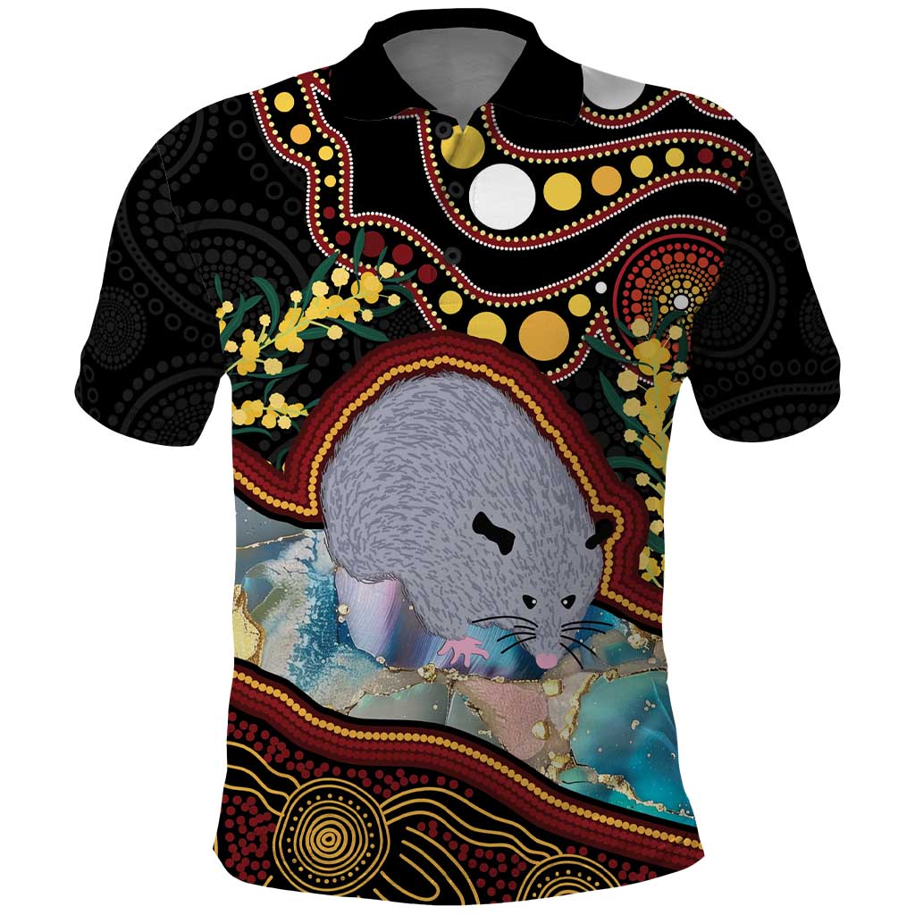 Australia Possum Polo Shirt Aboriginal Art Mix Aussie Opal - Vibe Hoodie Shop