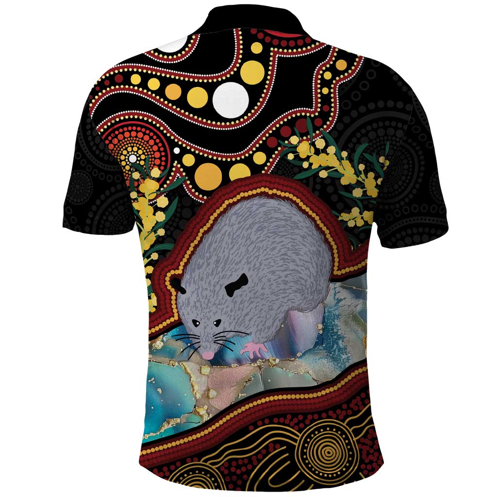 Australia Possum Polo Shirt Aboriginal Art Mix Aussie Opal - Vibe Hoodie Shop