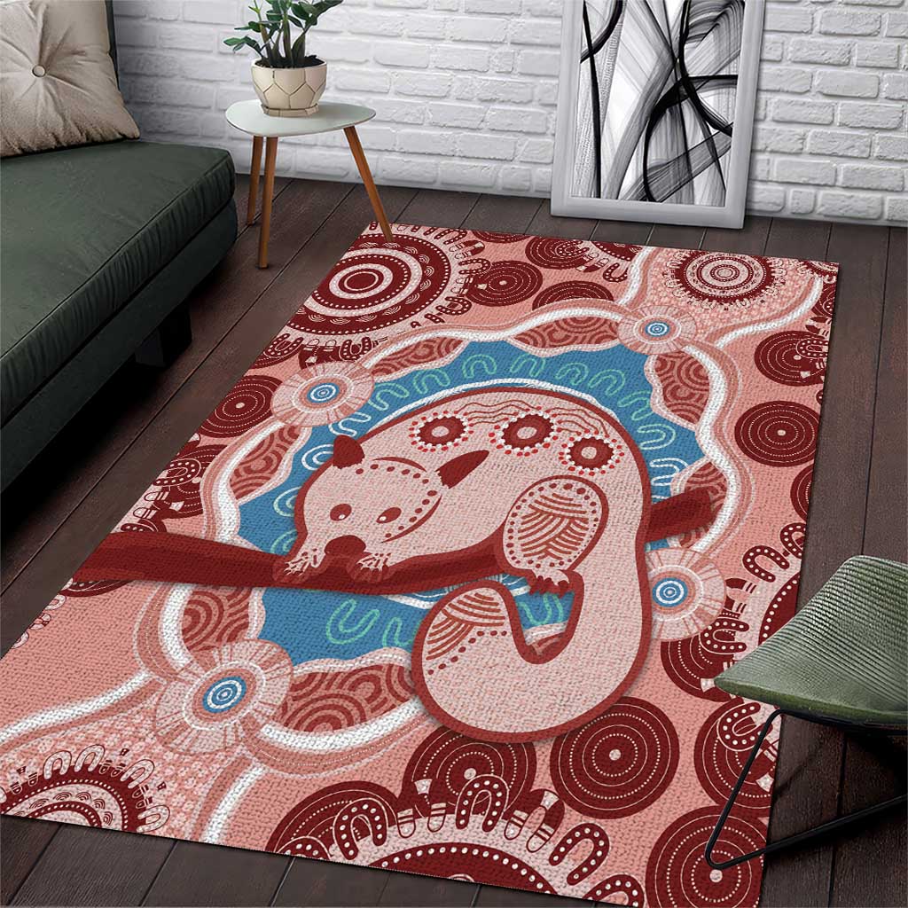 Blush Pink Australia Possum Area Rug Indigenous Art - Vibe Hoodie Shop