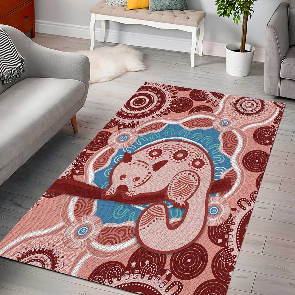 Blush Pink Australia Possum Area Rug Indigenous Art - Vibe Hoodie Shop