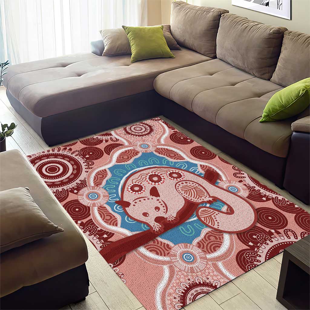 Blush Pink Australia Possum Area Rug Indigenous Art - Vibe Hoodie Shop