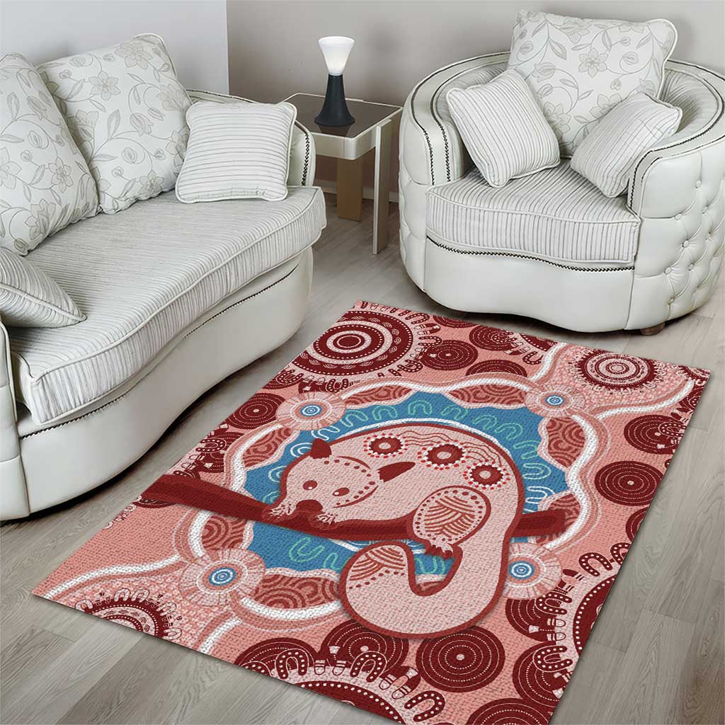 Blush Pink Australia Possum Area Rug Indigenous Art - Vibe Hoodie Shop