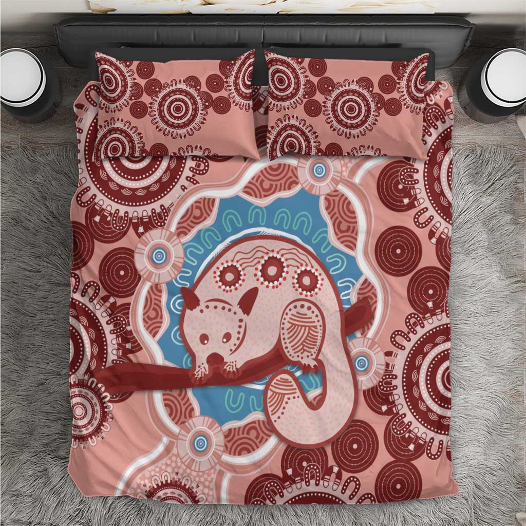 Blush Pink Australia Possum Bedding Set Indigenous Art - Vibe Hoodie Shop