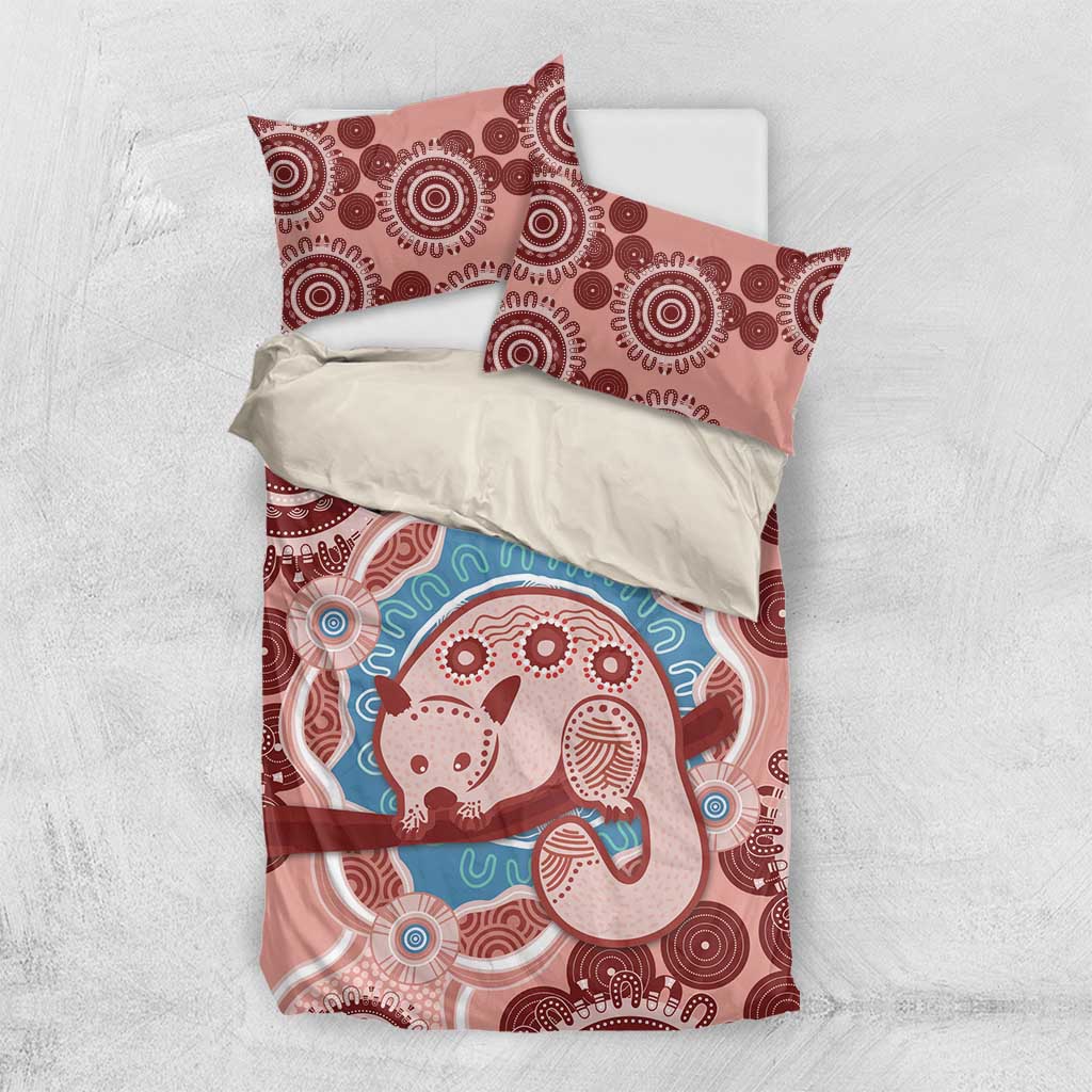 Blush Pink Australia Possum Bedding Set Indigenous Art - Vibe Hoodie Shop