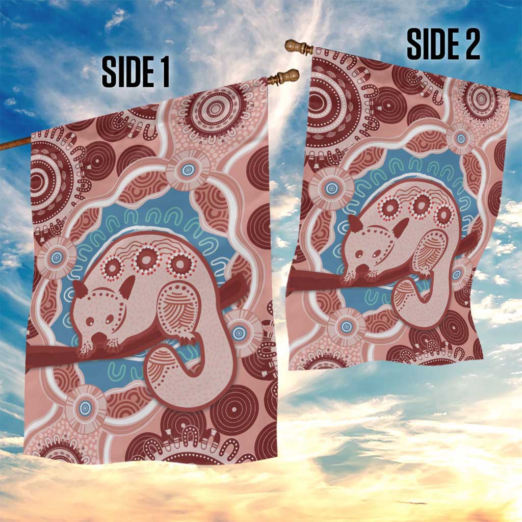 Blush Pink Australia Possum Garden Flag Indigenous Art - Vibe Hoodie Shop