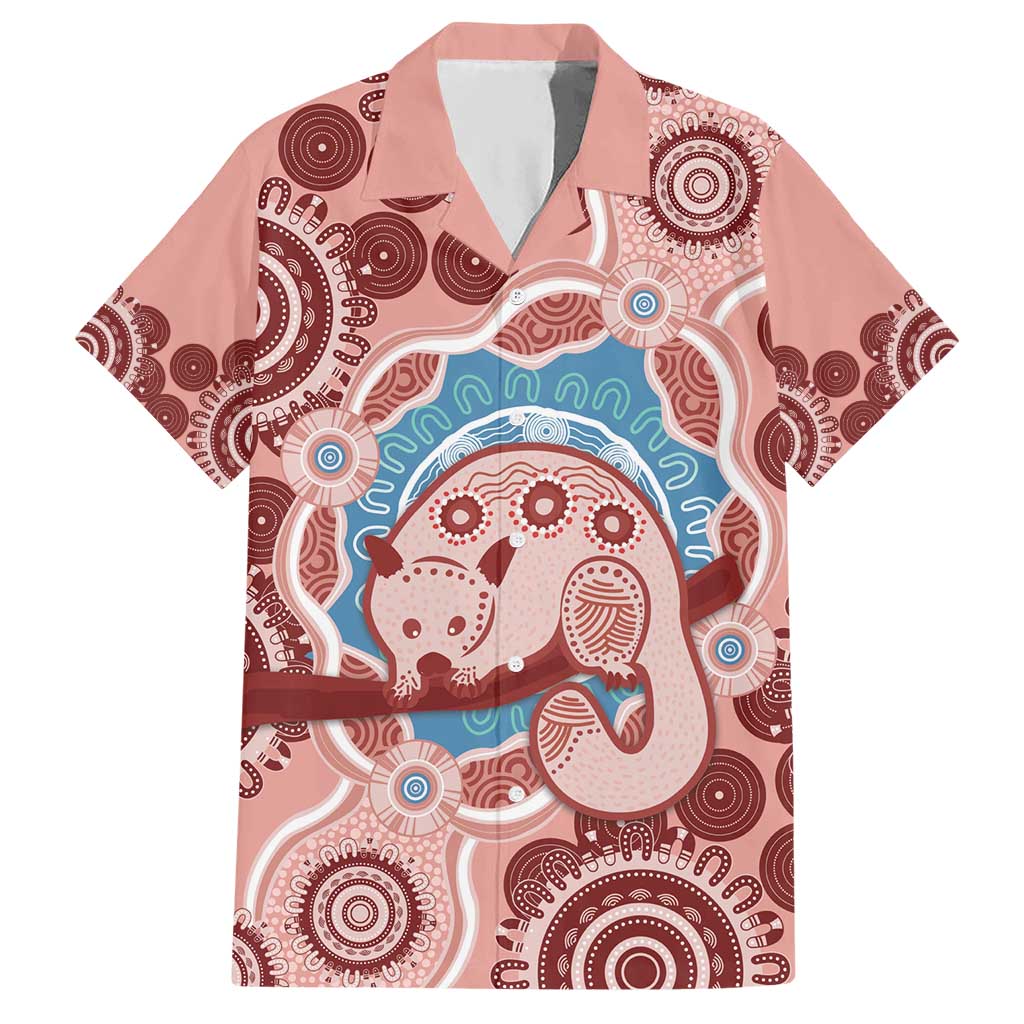 Blush Pink Australia Possum Hawaiian Shirt Indigenous Art - Vibe Hoodie Shop