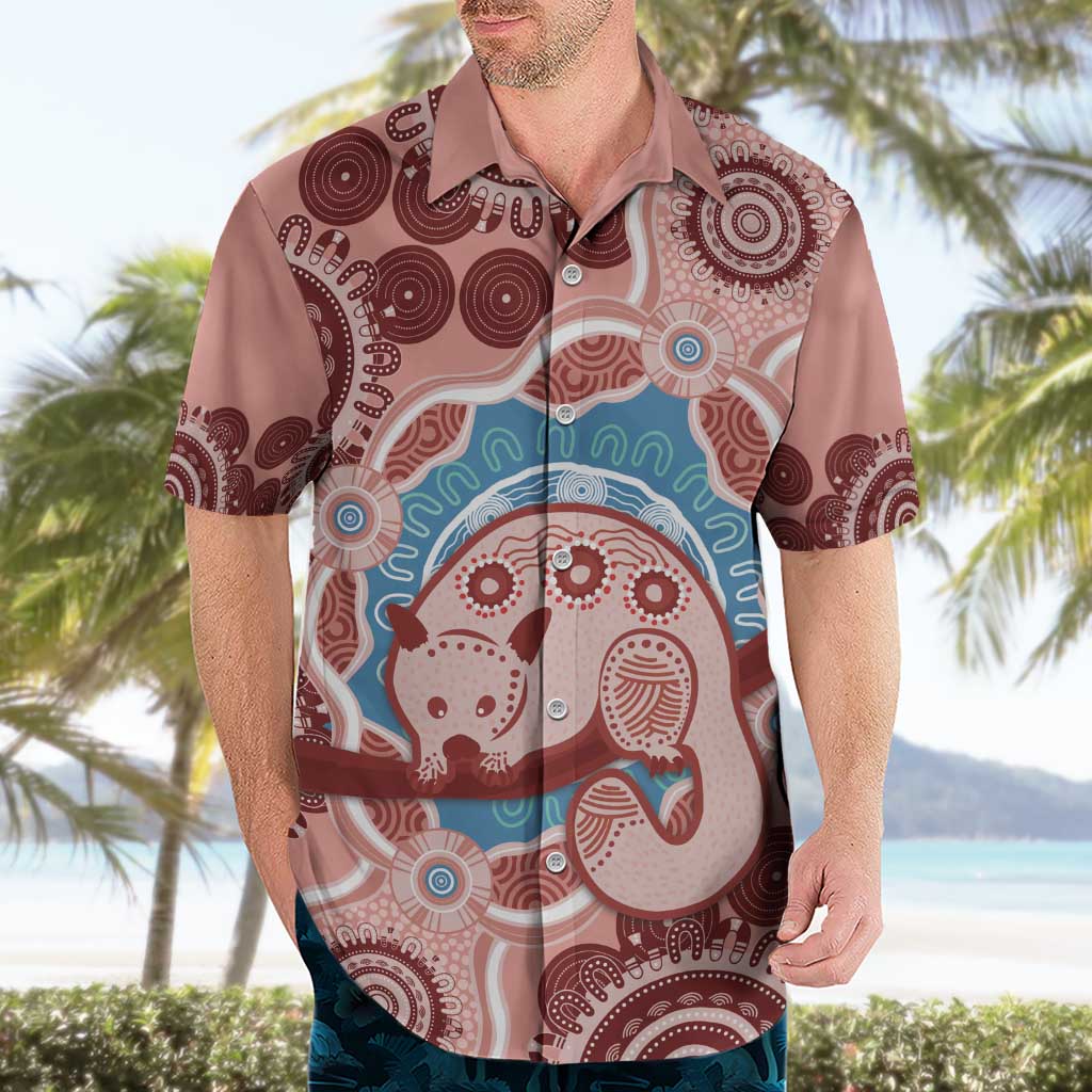 Blush Pink Australia Possum Hawaiian Shirt Indigenous Art - Vibe Hoodie Shop