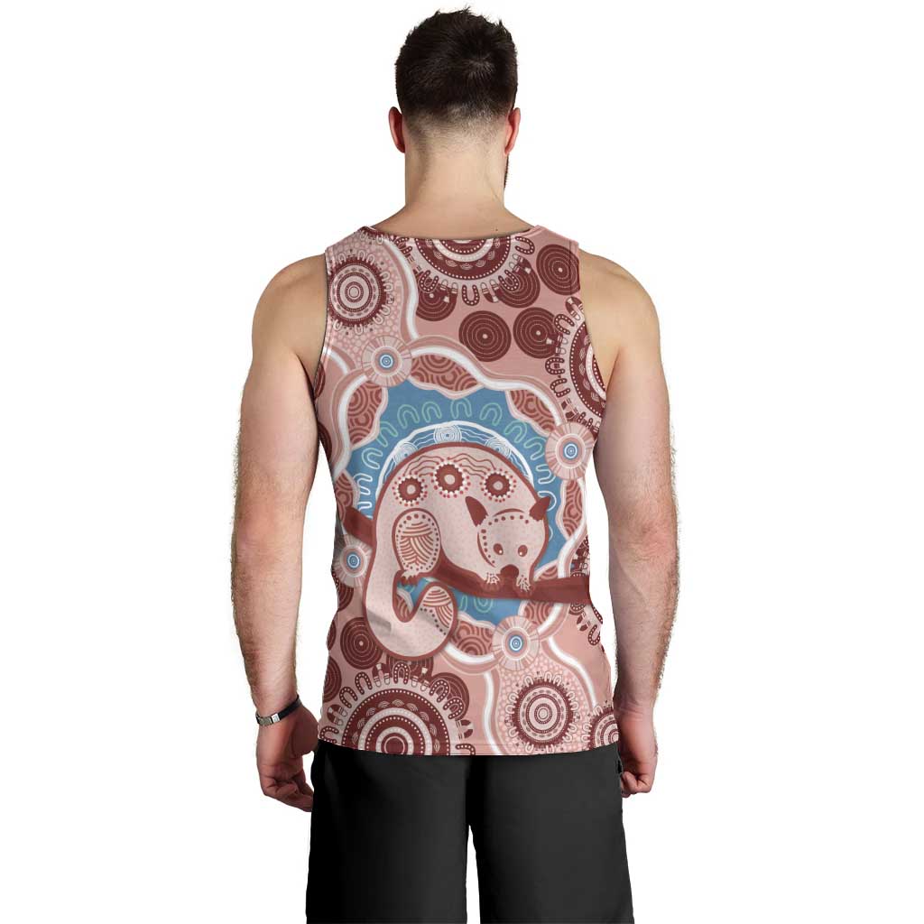 Blush Pink Australia Possum Men Tank Top Indigenous Art - Vibe Hoodie Shop