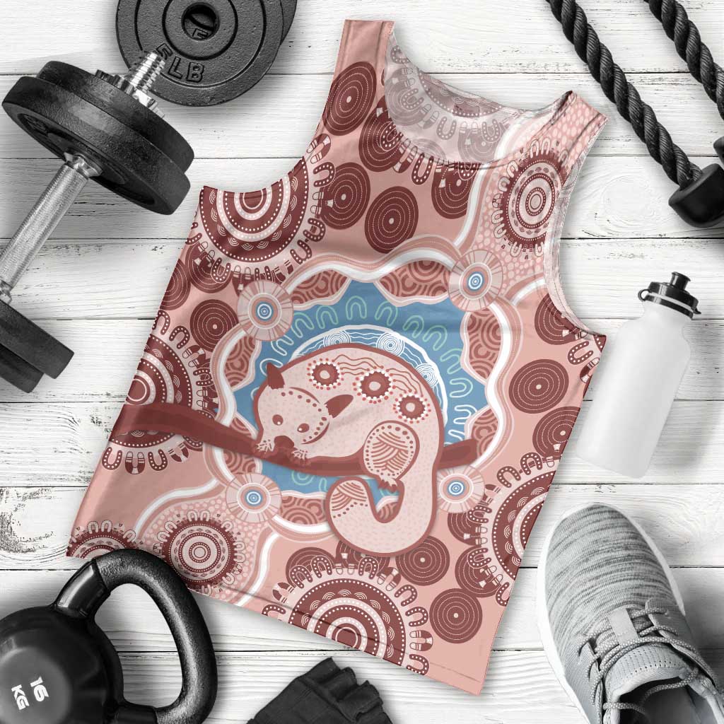 Blush Pink Australia Possum Men Tank Top Indigenous Art - Vibe Hoodie Shop