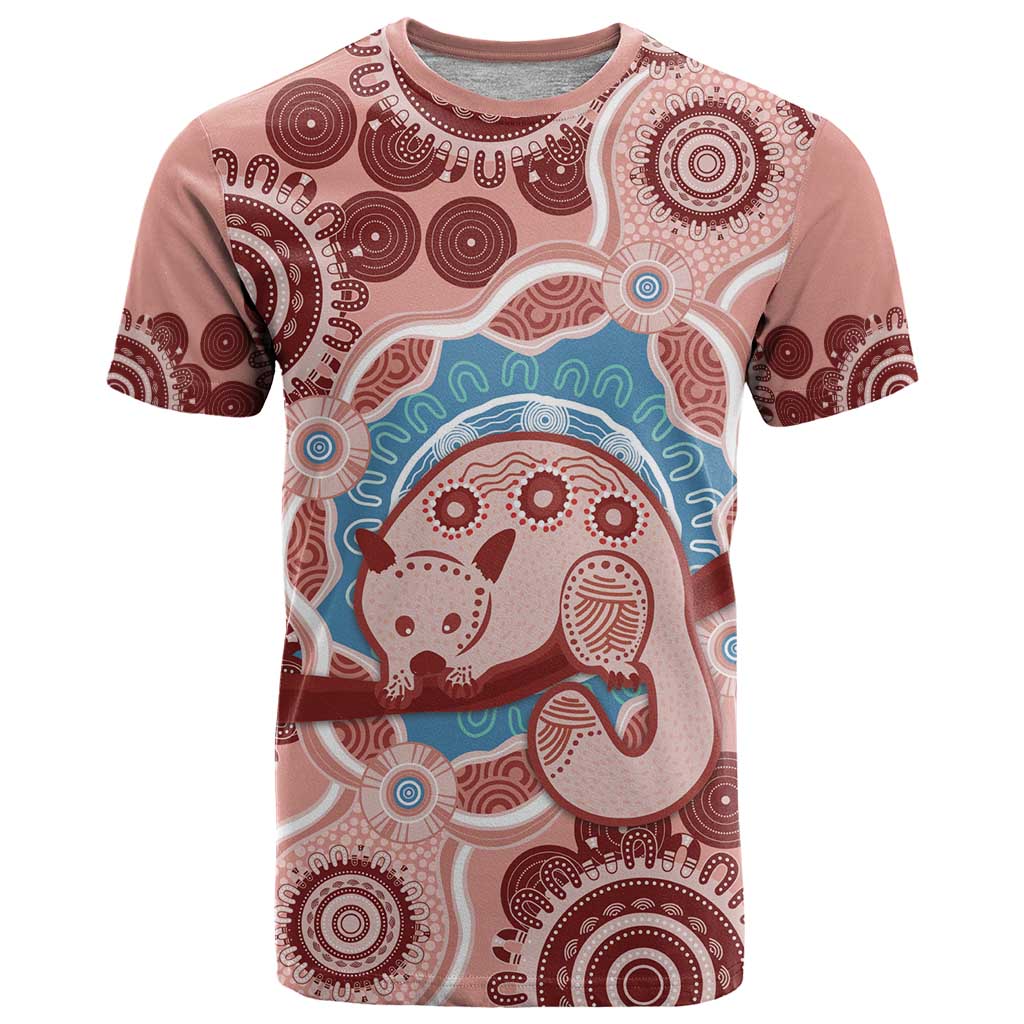 Blush Pink Australia Possum T Shirt Indigenous Art - Vibe Hoodie Shop