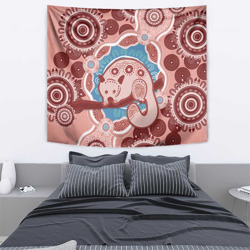 Blush Pink Australia Possum Tapestry Indigenous Art - Vibe Hoodie Shop