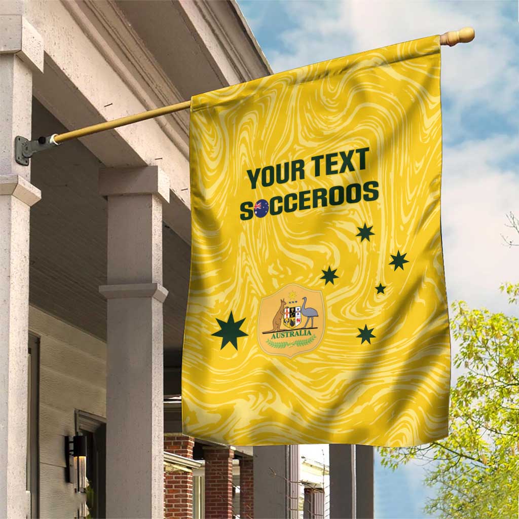 Custom Australia Socceroos Garden Flag Go Aussie Marble Pattern Sporty Style - Vibe Hoodie Shop