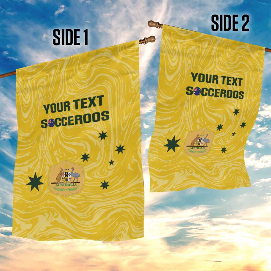 Custom Australia Socceroos Garden Flag Go Aussie Marble Pattern Sporty Style - Vibe Hoodie Shop