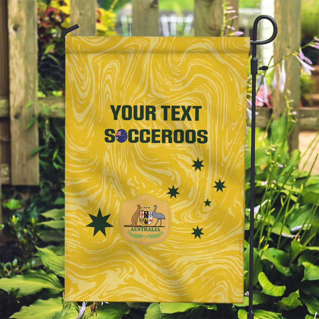 Custom Australia Socceroos Garden Flag Go Aussie Marble Pattern Sporty Style - Vibe Hoodie Shop